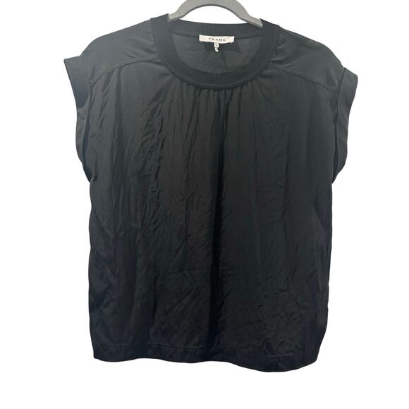 FRAME 100% Silk Black Top - Size XS - Picture 1 of 9